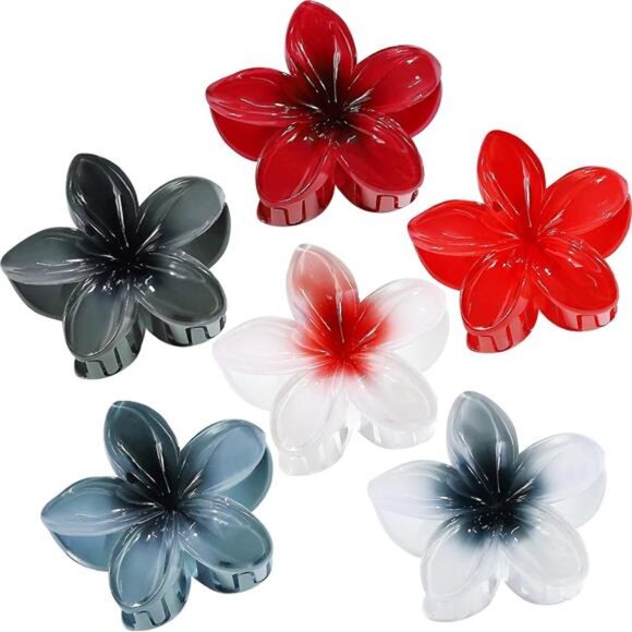 Flower Hair Clips 6 PCS Large Claw Clips for Thick Thin Hair Summer Vacation Gir - Picture 1 of 7